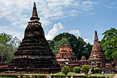 Thailand, Old Sukhothai - Wat Mahathat, there are nearly 200 secondary chedi in the temple area. 